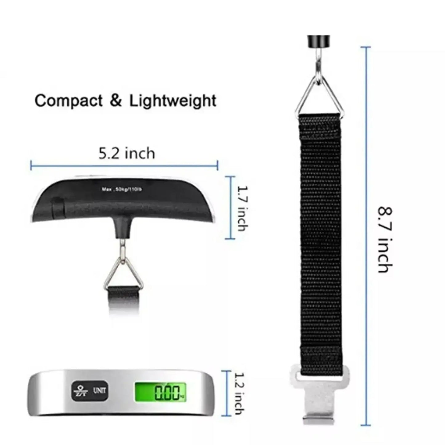 50kg Digital Handheld Portable Hanging Baggage Scale Hommart
