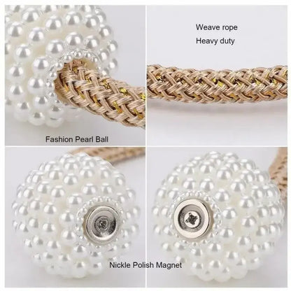 2PCS Pearl Magnetic Curtain Clip Curtain Holders Tie Back Buckle Clips Hanging Ball Hommart