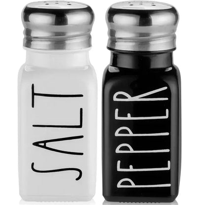 2pc Salt and Pepper and Condiment Storage Container Shakers Set Hommart