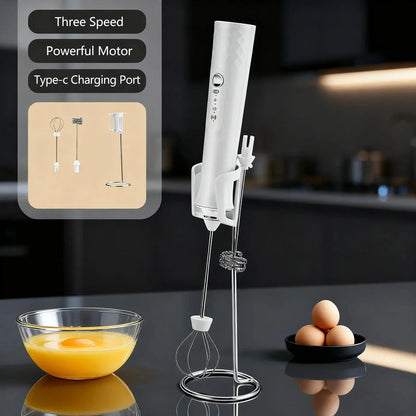 Milk Frother Wand Coffee Frother Handheld Foam Maker For Latte Rechargeable Electric Milk Hommart