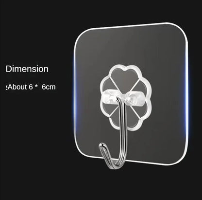 Transparent Strong Self Adhesive Hook Nail-free Wall Hook Kitchen Bathroom
