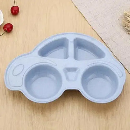 Cute Car Shaped Wheat Straw Tableware for Baby Kids Dishes Children Plates Hommart