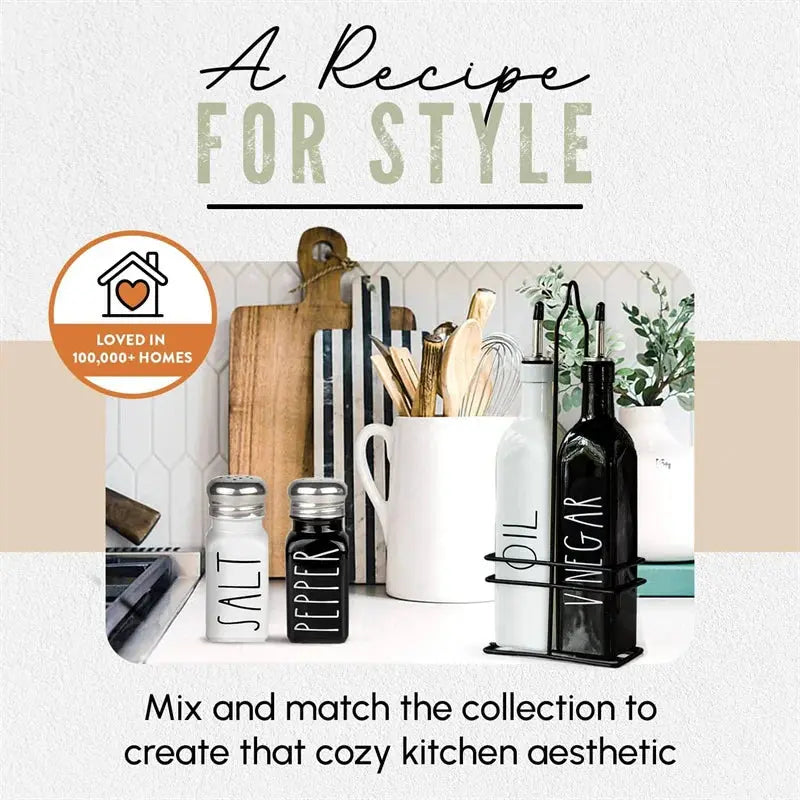 2pc Salt and Pepper and Condiment Storage Container Shakers Set Hommart