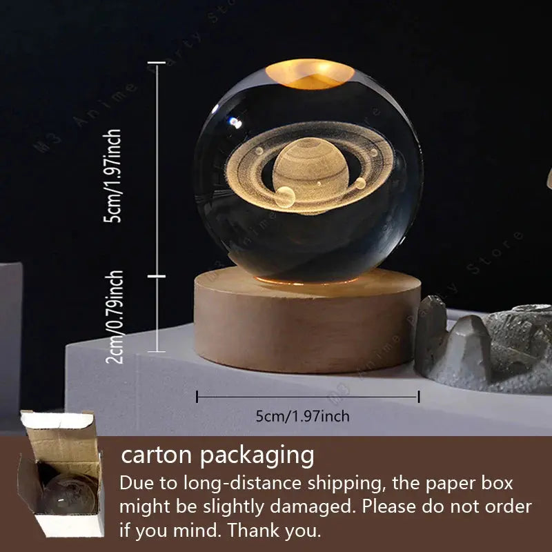 Unique 3D Crystal Ball Night Light Led Lamp 5 cm Homemart