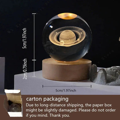 Unique 3D Crystal Ball Night Light Led Lamp 5 cm Homemart