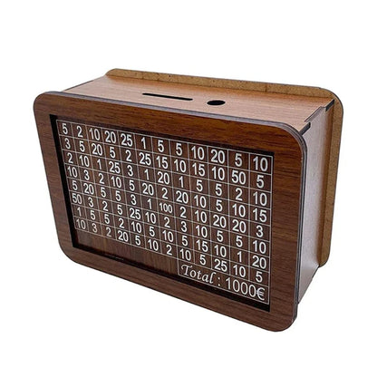 Euro Money Box Piggy Bank Wood Money Bank Reusable Money Box