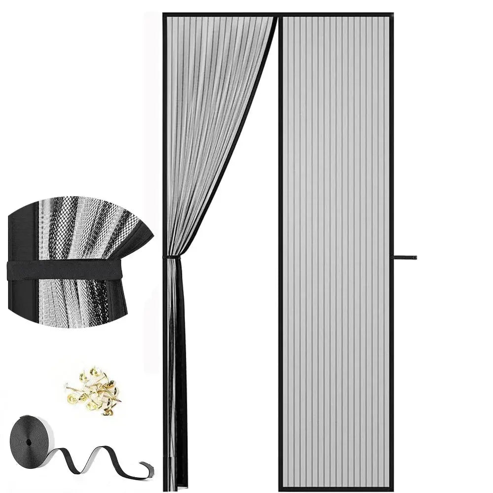 Magnetic suction door curtain, magnetic strip, mosquito proof handmade magnetic soft yarn door curtain Hommart