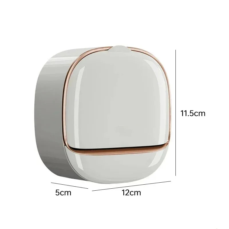 Wall Mount Soap Box No Drill Bathroom Drainage Container with Tray