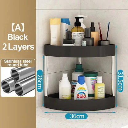 New Stainless Steel 2/3/4/5 Layers Home Organizer Rack Bathroom Corner Shelf With Wheel Bedroom Toiletries Storage Rack Hommart