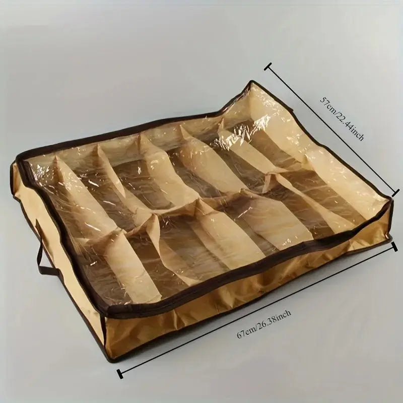 12-Grid Transparent Shoe Organizer Hommart
