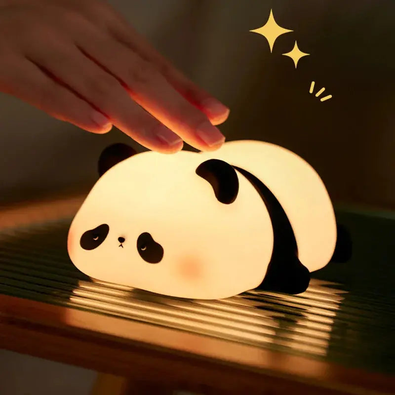 Cute Panda Night Lamp – Soft Silicone Touch LED Lamp for Kids & Bedroom Decor Hommart