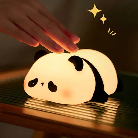 Cute Panda Night Lamp – Soft Silicone Touch LED Lamp for Kids & Bedroom Decor Hommart