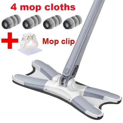 UNTIOR X-type Mop Microfiber Flat Floor Self Wringing 360 Degree Squeeze Mop