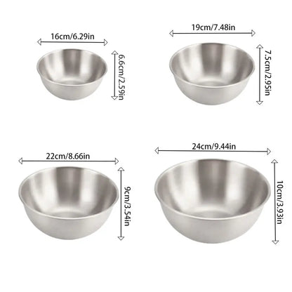 Stainless Steel Gold And Silver Salad Bowl Rice Noodles Lamian Noodles Bowl