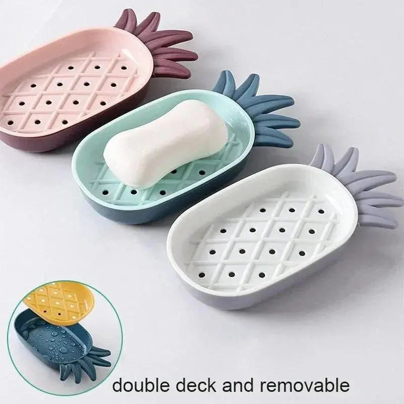 Creative Pineapple Shape Drain Soap Box Soap Storage Box Easy Clean Soap Dishes Holder Hommart