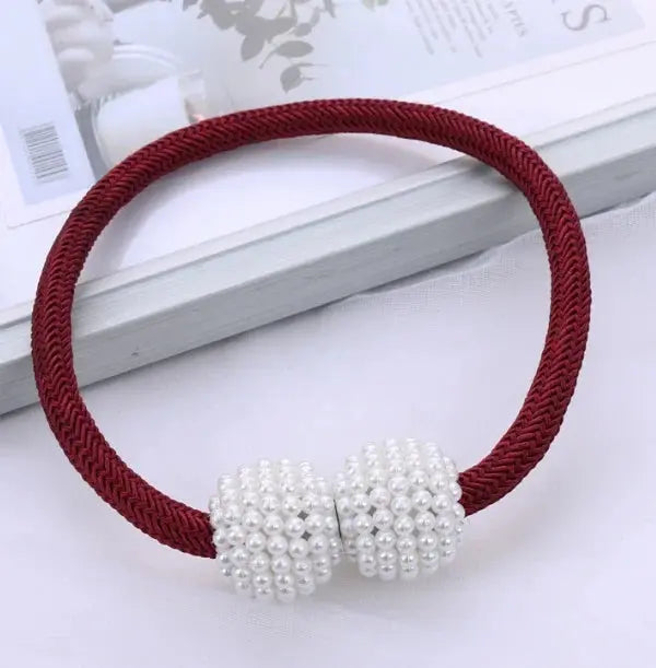 2PCS Pearl Magnetic Curtain Clip Curtain Holders Tie Back Buckle Clips Hanging Ball Hommart