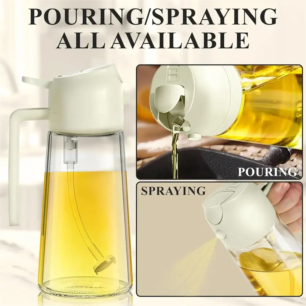 2 in 1 Oil Dispenser-Oil Sprayer,Oil Sprayer for Cooking,Food-grade 470ML Hommart