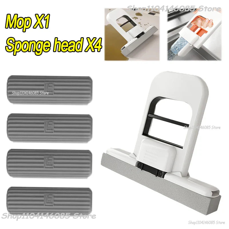 Mini Sponge Mop Hand-free Wash Mops Mini Portable Super Absorbent Mop