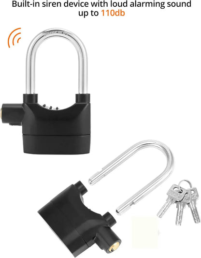 Alarm Lock, Universal 110db Alarm Padlock Hommart