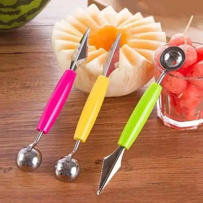 Stainless Steel Fruit Digger Cut Watermelon Artifact Ball Ice Cream Round Spoon Carving Knife Hommart