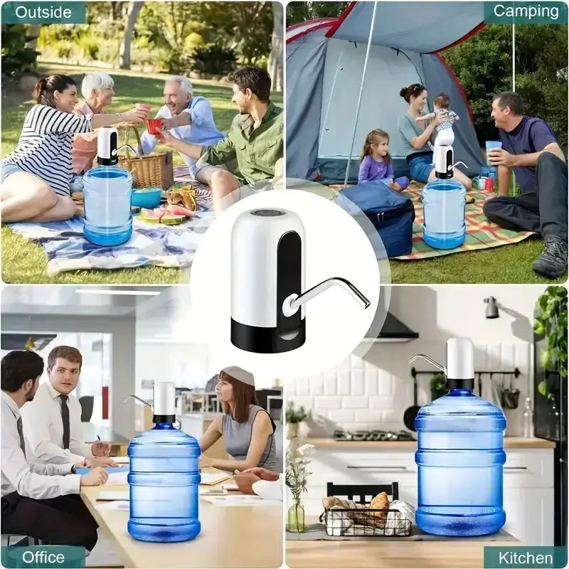 USB Rechargeable Electric Water Bottle Pump Automatic Drinking Water Dispenser with Power Switch Hommart
