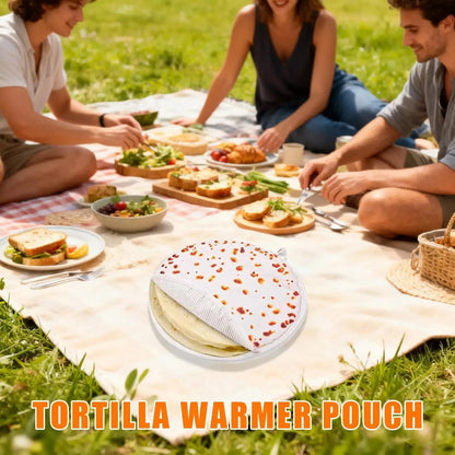 Microwaveable Tortilla Warmer 1PC Thermal Fabric Holder for Naan Bread, Pizza, Taco, Home Party & Family Meals Hommart