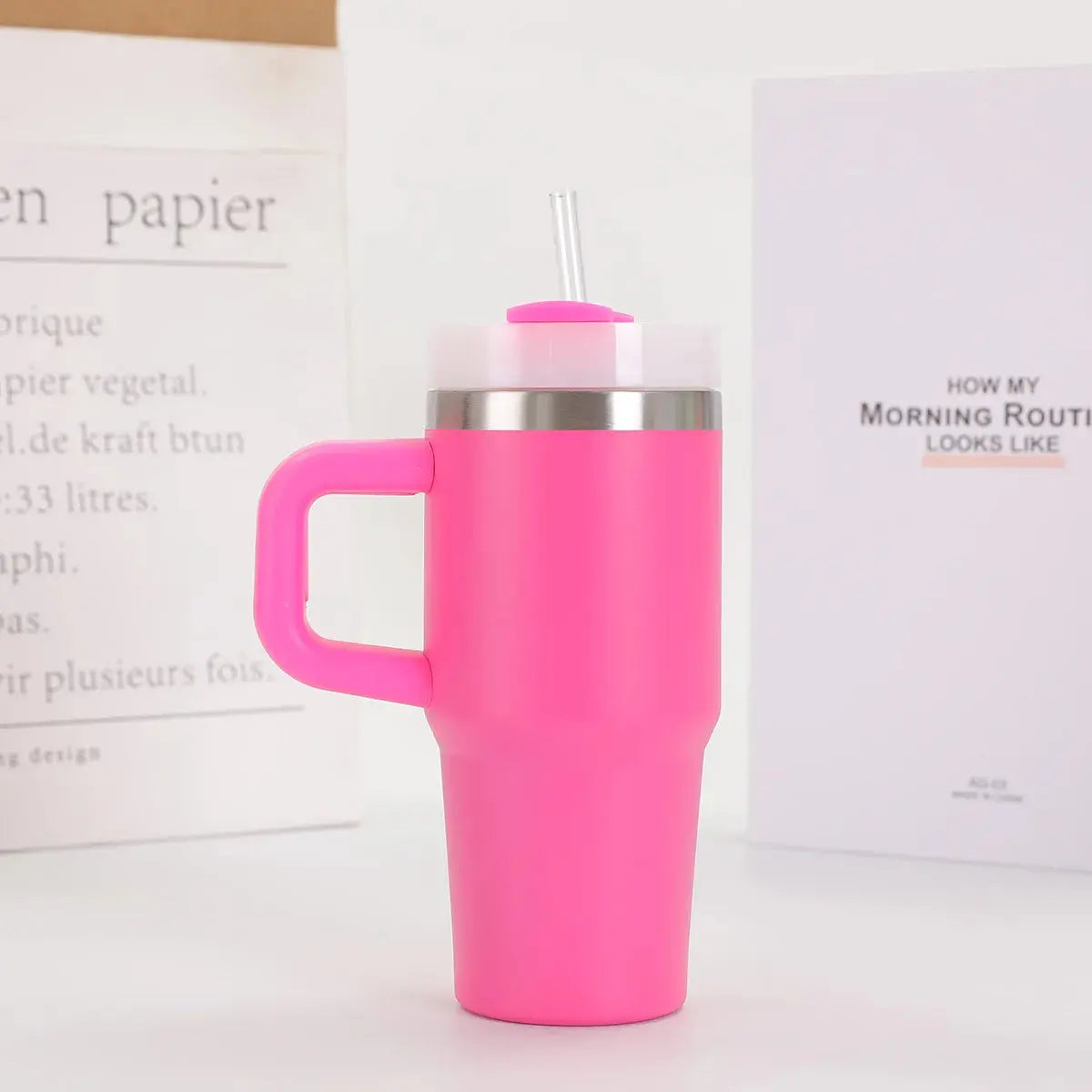 Car Mug with Handle Double-layer Vacuum Coffee Cup Portable Sport Water Bottle Hommart