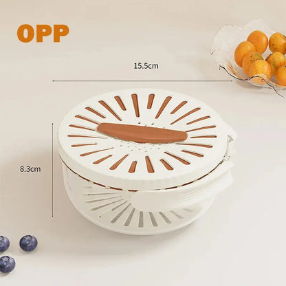 2-in-1 Rinse & Drain Bowl with Lid – Multi-Purpose Food Prep & Storage Container Hommart
