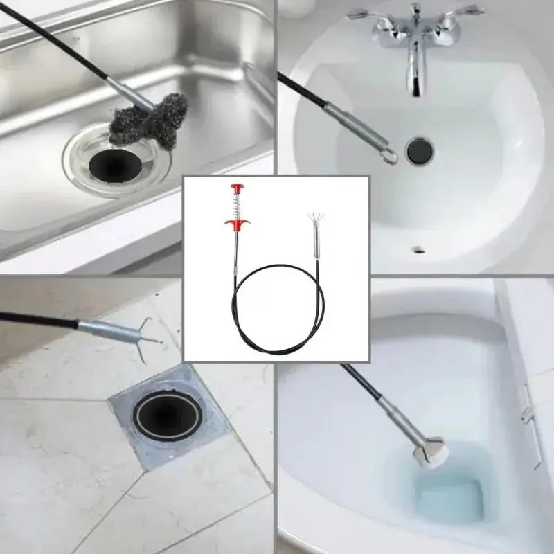 Flexible Spring Drain Unblocker for Sink Tub Kitchen KitchenBending Sink Tool Hommart