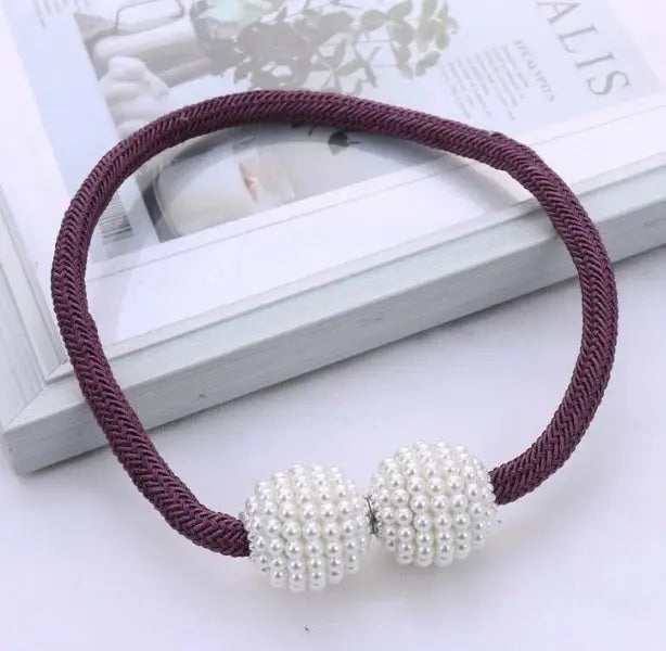 2PCS Pearl Magnetic Curtain Clip Curtain Holders Tie Back Buckle Clips Hanging Ball Hommart