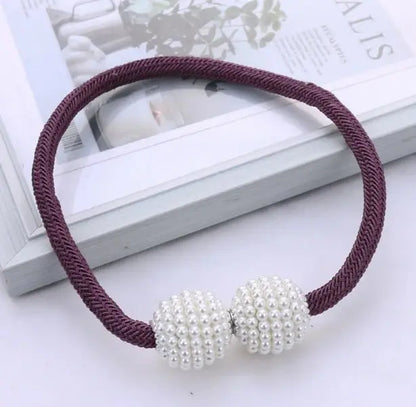 2PCS Pearl Magnetic Curtain Clip Curtain Holders Tie Back Buckle Clips Hanging Ball Hommart