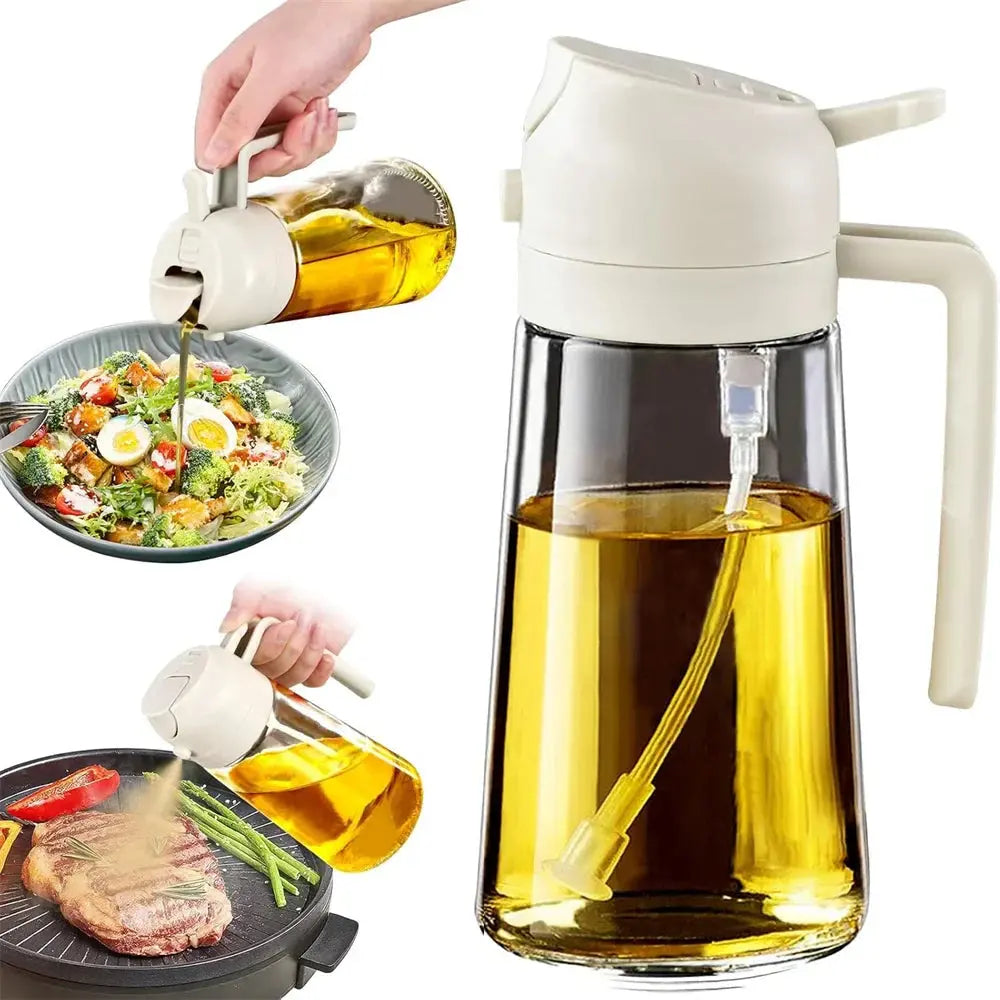 2 in 1 Oil Dispenser-Oil Sprayer,Oil Sprayer for Cooking,Food-grade 470ML Hommart