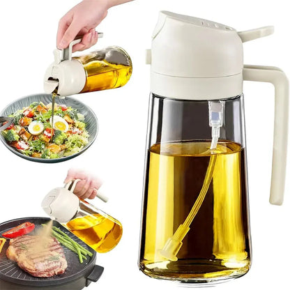 2 in 1 Oil Dispenser-Oil Sprayer,Oil Sprayer for Cooking,Food-grade 470ML Hommart