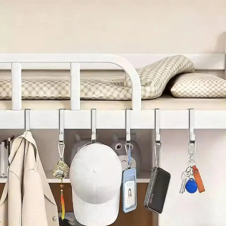 Stainless steel bedside cabinet door hook, student dormitory double hook, S-shaped hook, bathroom hanging clothes Hommart
