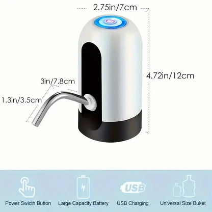 USB Rechargeable Electric Water Bottle Pump Automatic Drinking Water Dispenser with Power Switch Hommart