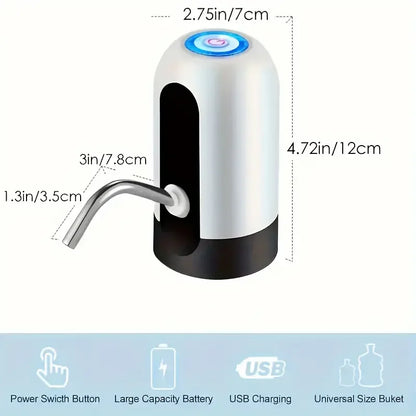 USB Rechargeable Electric Water Bottle Pump Automatic Drinking Water Dispenser with Power Switch