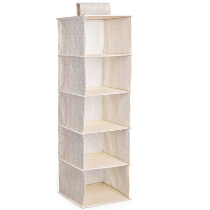 5Layers Hanging Closet Drawer Style Storage Bag Wardrobe Storage Organizer