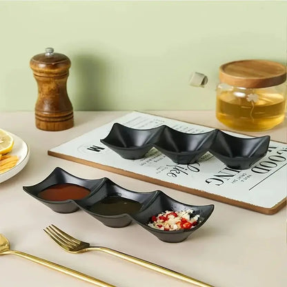 1pc-Black Melamine Sauce Dishes Kitchen Tableware Cuisine Seasoning Plate Hommart
