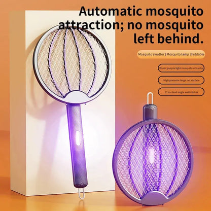 3-in-1 Foldable Electric Mosquito Swatter Electric Mosquito Killer Rechargeable Wall-Mounted Hommart