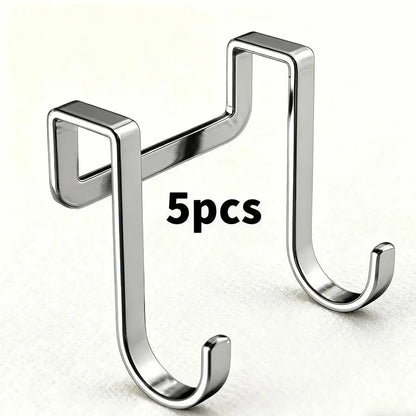 Stainless steel bedside cabinet door hook, student dormitory double hook, S-shaped hook, bathroom hanging clothes Hommart