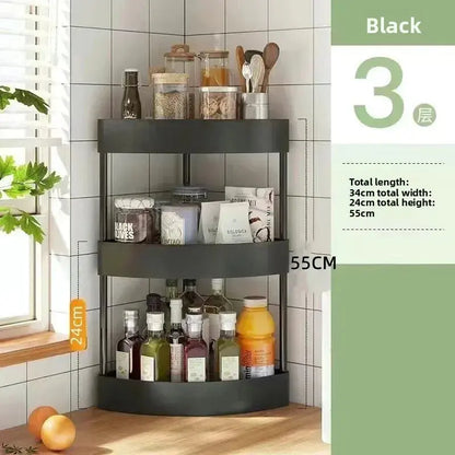 Bathroom Corner Storage Rack Triangle Plastic Stand Three Layers Floor-Mounted Toilet Organizer Hommart