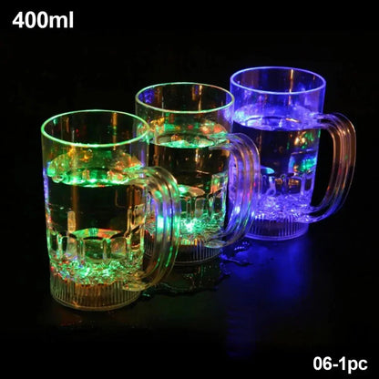 New LED Automatic Glowing Cup Flashing Cup Water Beverage Drinking Glass Party Decorative Supplies Hommart