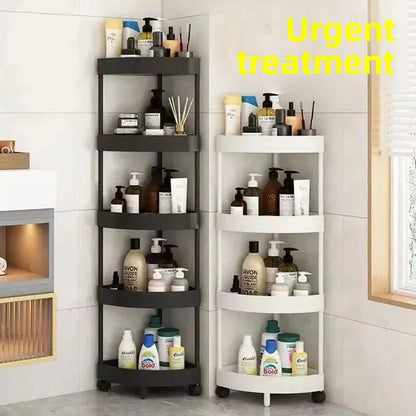 Bathroom Corner Storage Rack Triangle Plastic Stand Three Layers Floor-Mounted Toilet Organizer Hommart