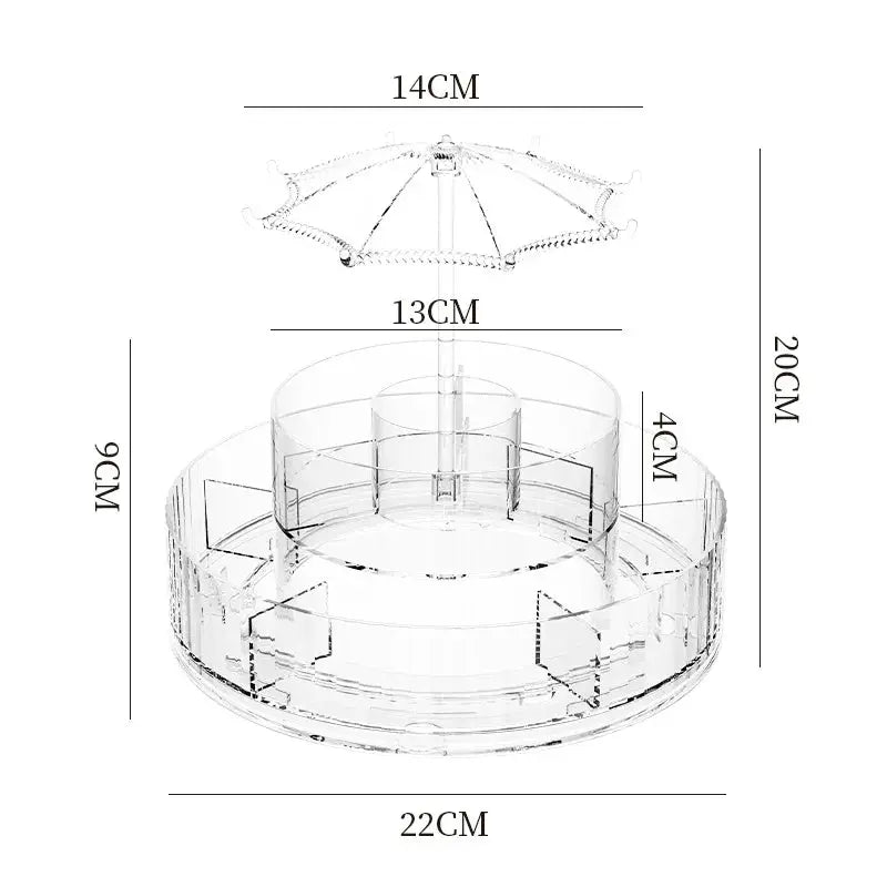New Transparent Makeup Organizers with 360 Degree Rotation Storage Shelf Homemart