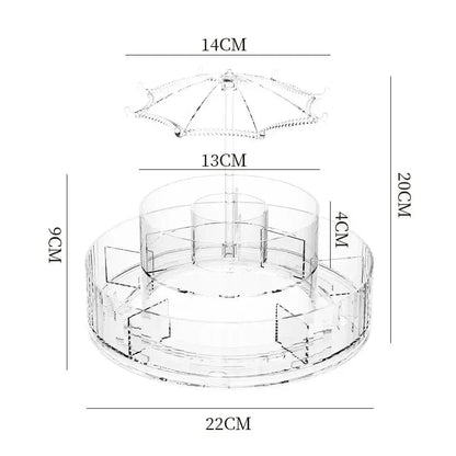 New Transparent Makeup Organizers with 360 Degree Rotation Storage Shelf Homemart