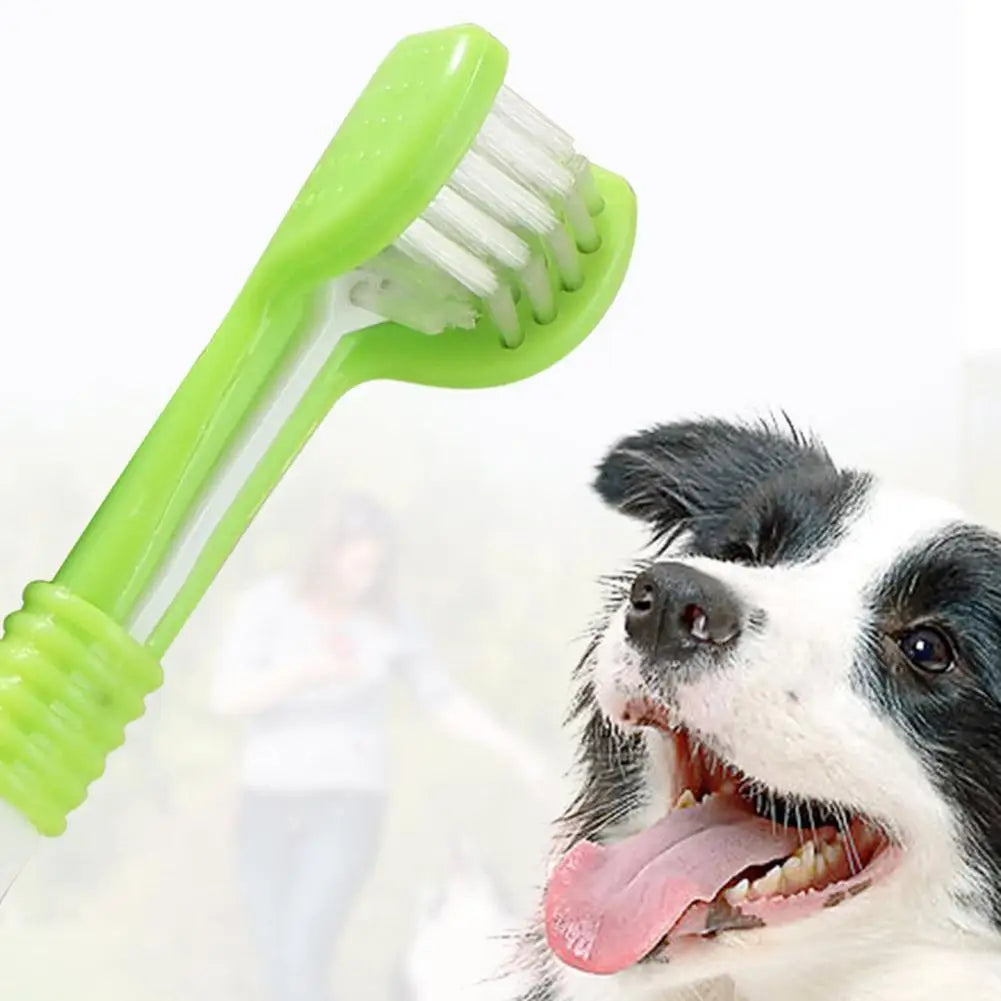 Three-Head Pet Toothbrush For Dogs And Cats Oral Cleaning Brush Care