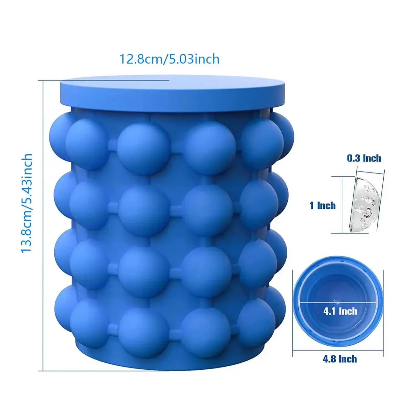 Silicone Ice Cube Genie Bucket – Easy Press Ice Maker with Storage Container Hommart