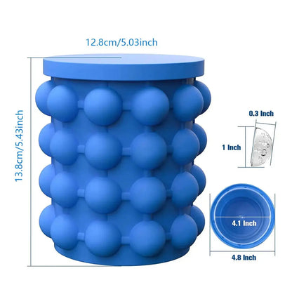 Silicone Ice Cube Genie Bucket – Easy Press Ice Maker with Storage Container Hommart