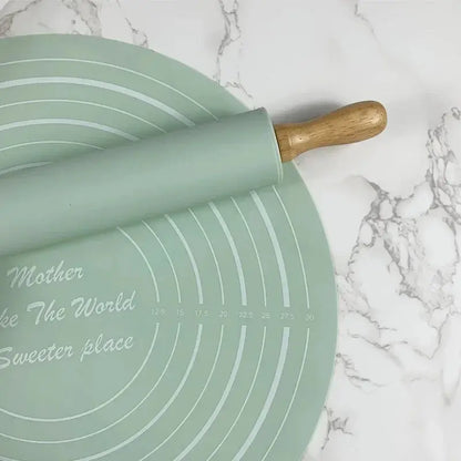 Baking Silicone Rolling Pin Set Silicone Kneading Mat Food Grade Non-Stick Dough Mat Hommart