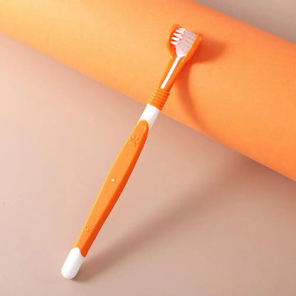 Three-Head Pet Toothbrush For Dogs And Cats Oral Cleaning Brush Care